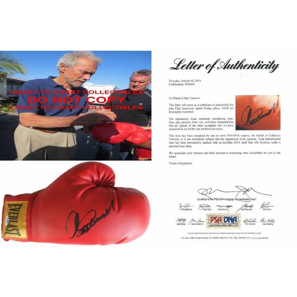 Other - Clint Eastwood autographed Boxing glove COA with exact proof PSA DNA Rare